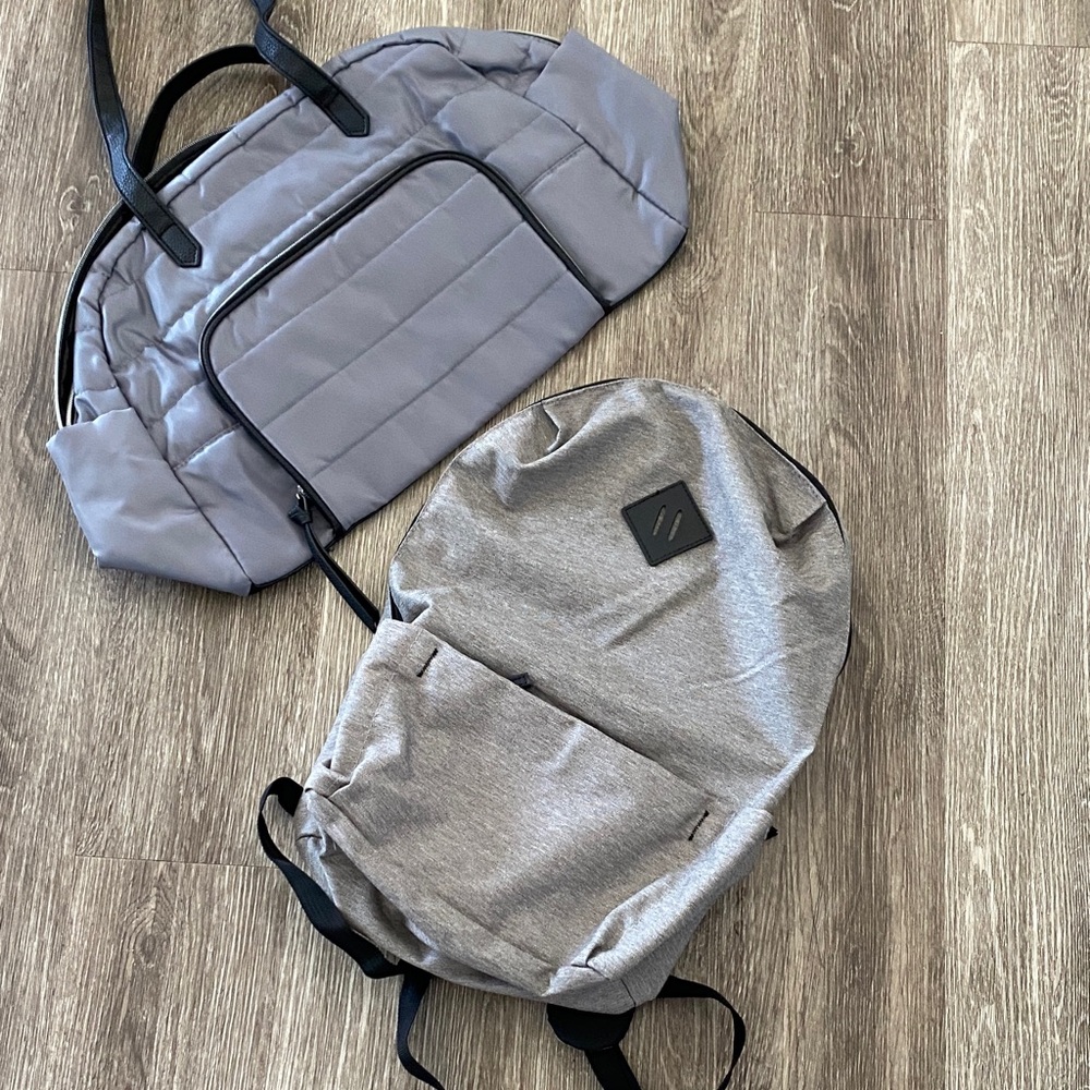 DSW gray travel set duffle bag carryon gym & backpack NEW